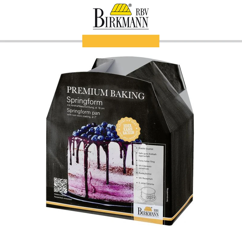 RBV Birkmann - Springform, 18 Cm, Mit 12 Cm Hohem Rand - Premium Baking 4 RBV Birkmann - Springform, 18 Cm, Mit 12 Cm Hohem Rand - Premium Baking – Bild 2